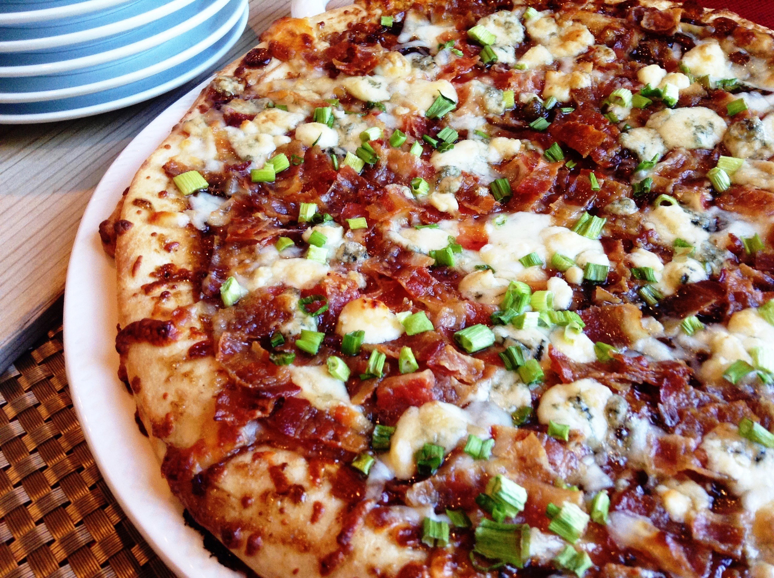 Bacon and Blue Cheese Pizza Recipe | Schlotterbeck & Foss