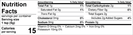 S&F Honey Mustard Nutrition Facts