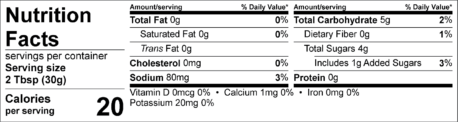 Mango Pineapple Salsa Nutrition Information