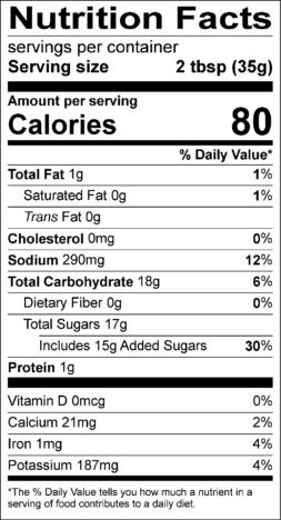 Maple Bacon Chipotle Sauce Nutrition Facts