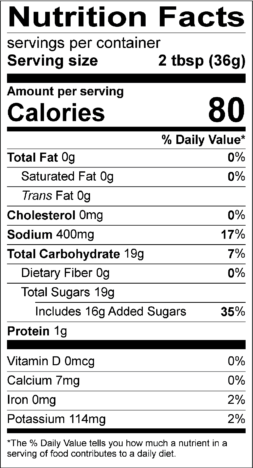 Sweet Bay BBQ Nutrition Facts