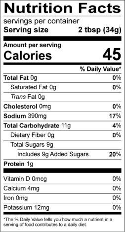 Gluten-Free Teriyaki Nutrition Facts