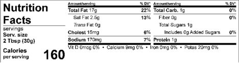 S&F Horseradish Aioli Nutrition Facts