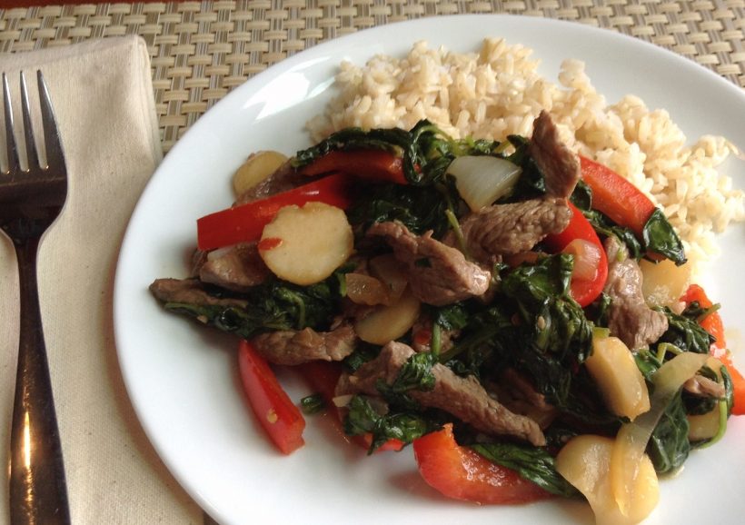 S&F Teriyaki Beef and Spinach Stir Fry Recipe