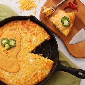 Cast Iron Cornbread with Southern Creole Sauce