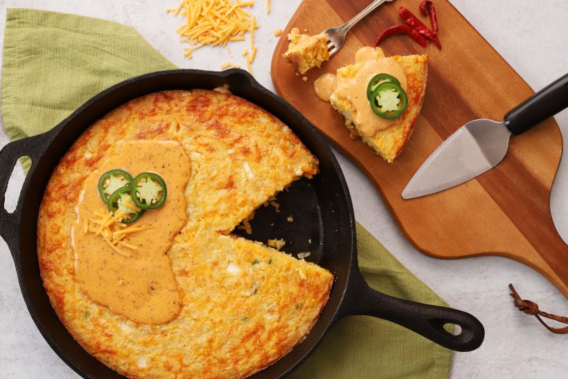 Cast Iron Cornbread with Southern Creole Sauce