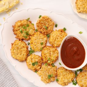 Corn Fritters with Smothered Cajun Dipping Sauce