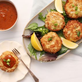 Speed Scratch Crab Cakes with Creole Mustard Sauce