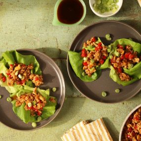 Fragrant Chicken Cashew Lettuce Cups