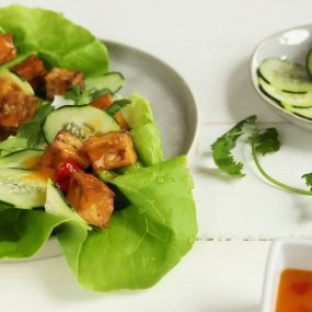 Crispy Air Fried Tofu Lettuce Cups