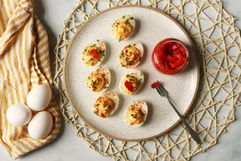 Golden Pimento Deviled Eggs