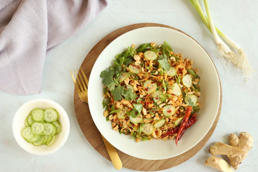 Cold Sesame Rice Noodles with Cucumber